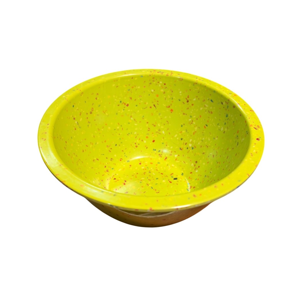 Zak Designs Confetti Melamine Mixing Bowl Set Retro MCM Speckled Orange Yellow 2 - Picture 4 of 7